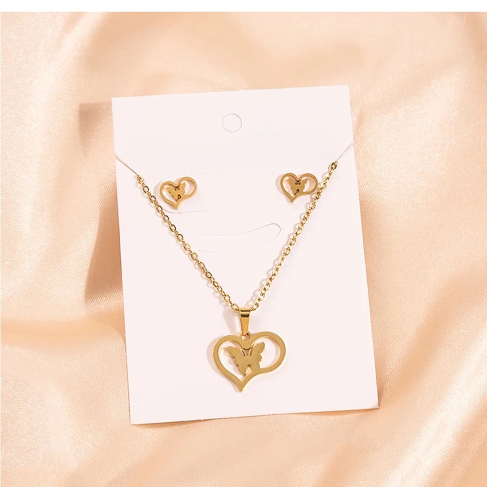 Moderate Luxury Star Geometric Stainless Steel love butterfly